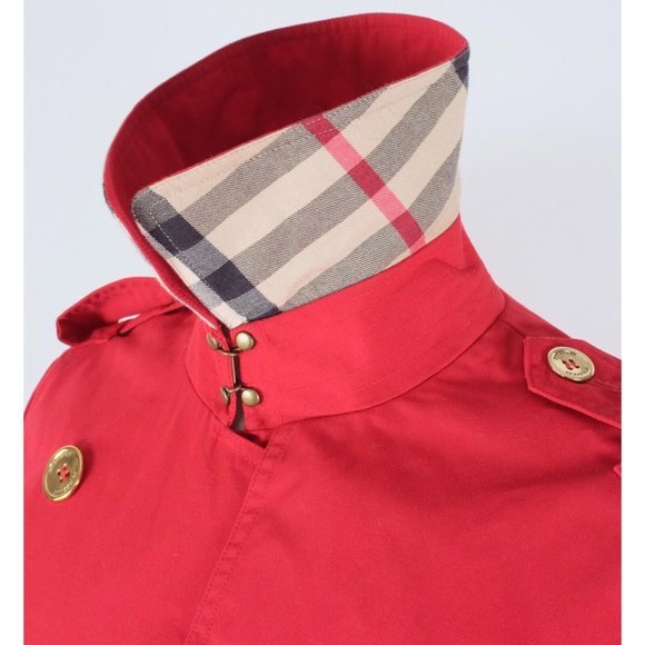 Burberry London US 6 jacket red double breasted belted nova trench short - Picture 7 of 16